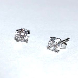 Cubic Zirconia Sterling Silver Stud Earrings